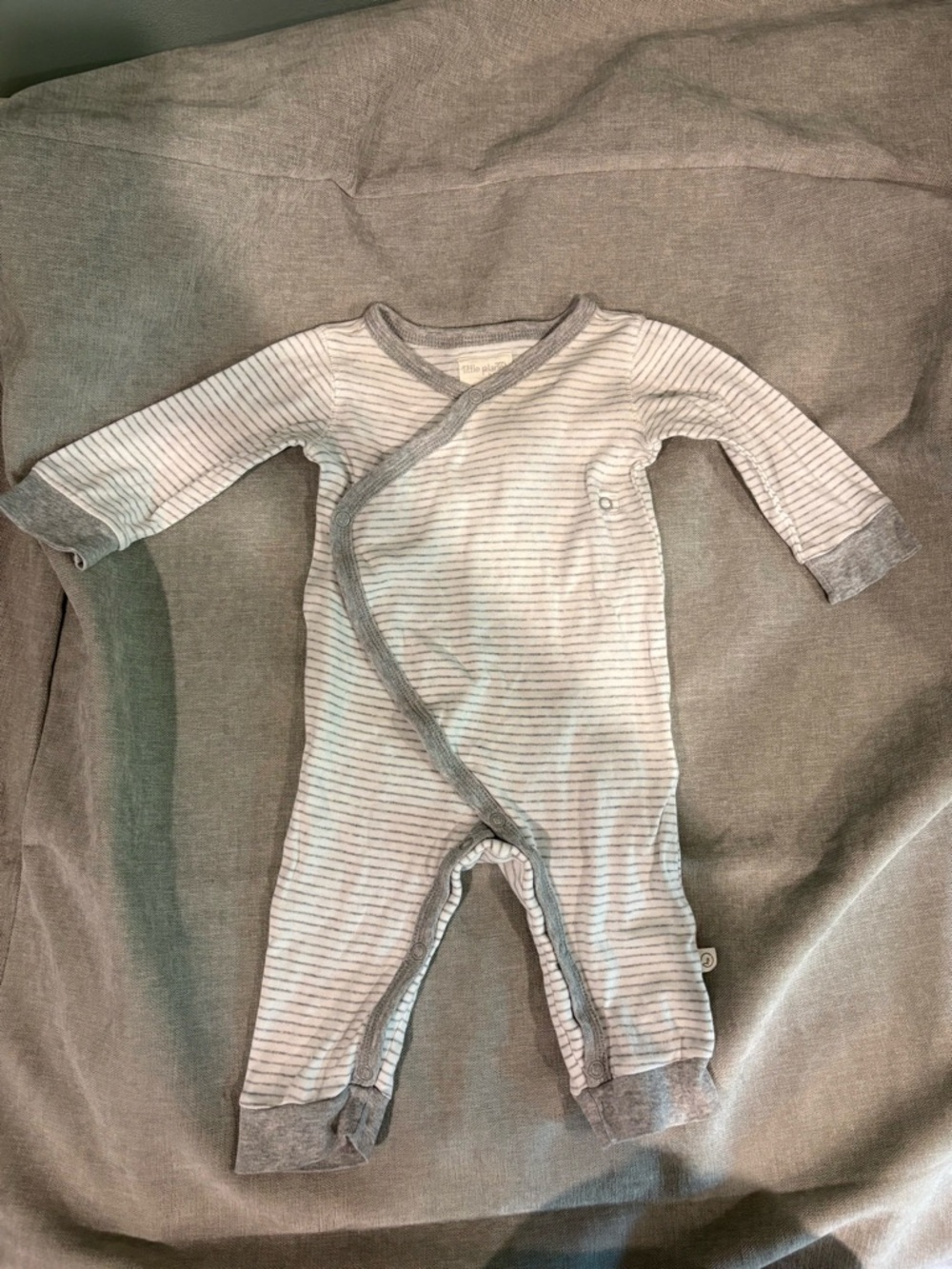 Organic Striped Baby Footie One-Piece - Soft Wrap-Front Design